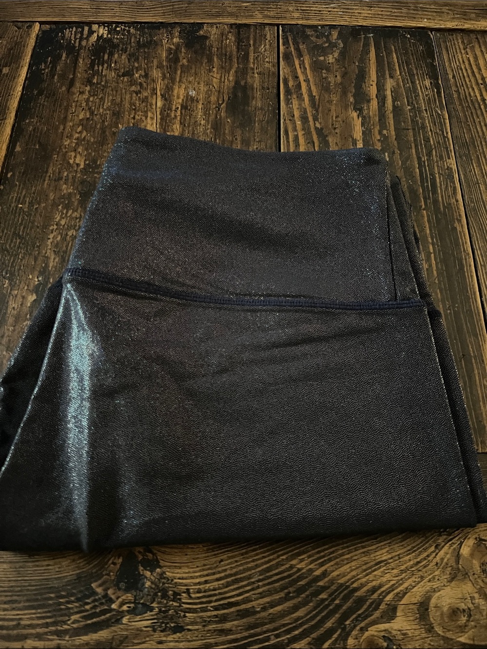 Zyia Midnight Blue Metallic High-Waist Leggings